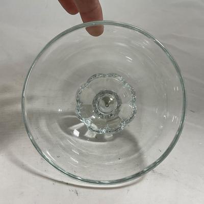 -134- Clear Glass | Candlewick Style | Two Covered Butter Dishes | Pedestal Dish | Creamer & Sugar