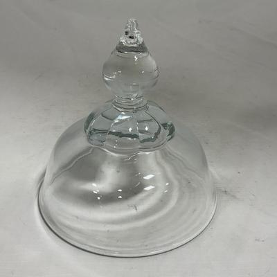 -134- Clear Glass | Candlewick Style | Two Covered Butter Dishes | Pedestal Dish | Creamer & Sugar