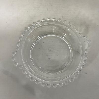 -134- Clear Glass | Candlewick Style | Two Covered Butter Dishes | Pedestal Dish | Creamer & Sugar