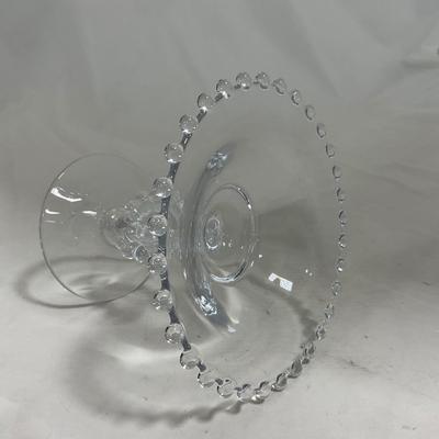 -134- Clear Glass | Candlewick Style | Two Covered Butter Dishes | Pedestal Dish | Creamer & Sugar