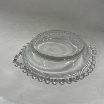 -134- Clear Glass | Candlewick Style | Two Covered Butter Dishes | Pedestal Dish | Creamer & Sugar