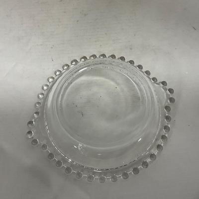 -134- Clear Glass | Candlewick Style | Two Covered Butter Dishes | Pedestal Dish | Creamer & Sugar