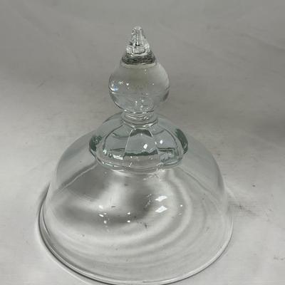 -134- Clear Glass | Candlewick Style | Two Covered Butter Dishes | Pedestal Dish | Creamer & Sugar