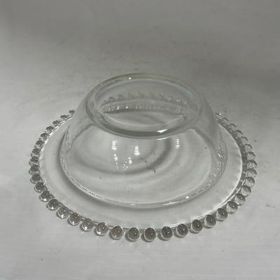 -134- Clear Glass | Candlewick Style | Two Covered Butter Dishes | Pedestal Dish | Creamer & Sugar