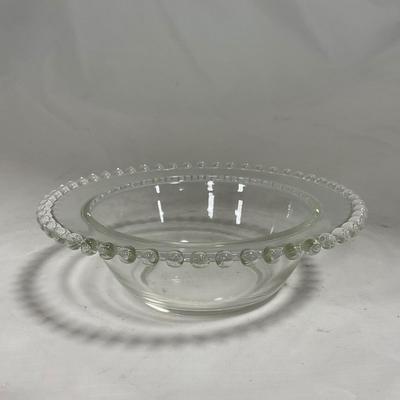 -134- Clear Glass | Candlewick Style | Two Covered Butter Dishes | Pedestal Dish | Creamer & Sugar