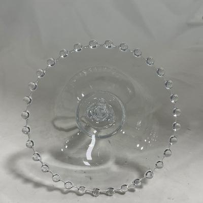 -134- Clear Glass | Candlewick Style | Two Covered Butter Dishes | Pedestal Dish | Creamer & Sugar
