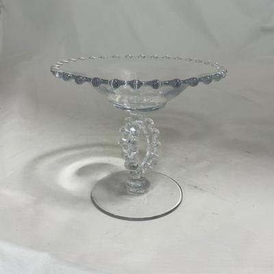 -134- Clear Glass | Candlewick Style | Two Covered Butter Dishes | Pedestal Dish | Creamer & Sugar