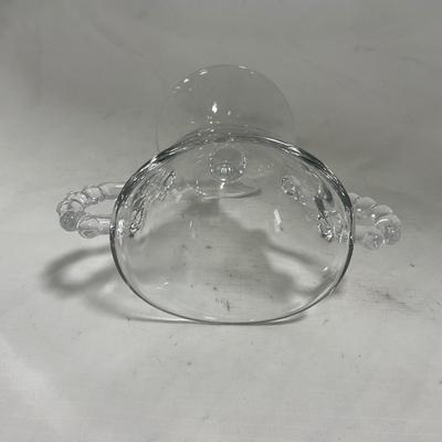 -134- Clear Glass | Candlewick Style | Two Covered Butter Dishes | Pedestal Dish | Creamer & Sugar