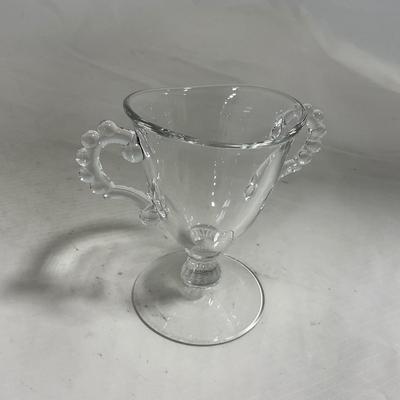 -134- Clear Glass | Candlewick Style | Two Covered Butter Dishes | Pedestal Dish | Creamer & Sugar