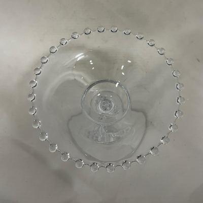 -134- Clear Glass | Candlewick Style | Two Covered Butter Dishes | Pedestal Dish | Creamer & Sugar