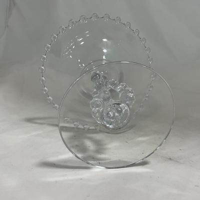 -134- Clear Glass | Candlewick Style | Two Covered Butter Dishes | Pedestal Dish | Creamer & Sugar