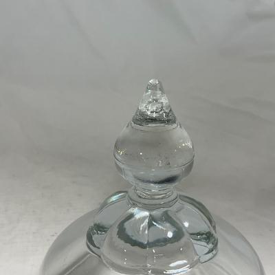 -134- Clear Glass | Candlewick Style | Two Covered Butter Dishes | Pedestal Dish | Creamer & Sugar
