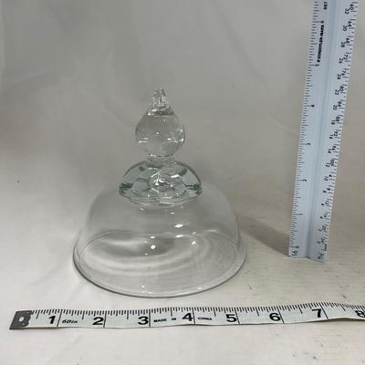 -134- Clear Glass | Candlewick Style | Two Covered Butter Dishes | Pedestal Dish | Creamer & Sugar