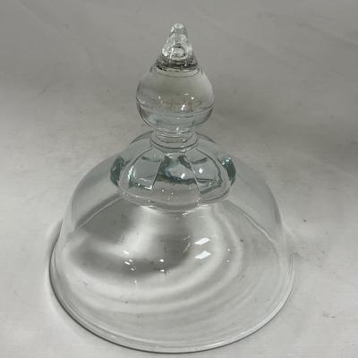 -134- Clear Glass | Candlewick Style | Two Covered Butter Dishes | Pedestal Dish | Creamer & Sugar