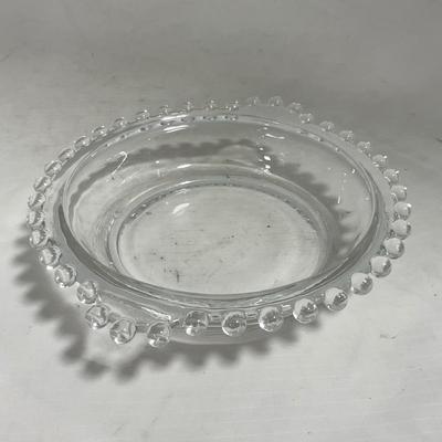 -134- Clear Glass | Candlewick Style | Two Covered Butter Dishes | Pedestal Dish | Creamer & Sugar