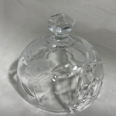 -136- Clear Glass | Covered Butter Dish