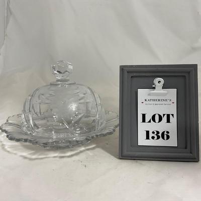 -136- Clear Glass | Covered Butter Dish
