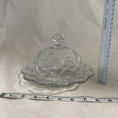-136- Clear Glass | Covered Butter Dish