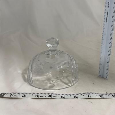 -136- Clear Glass | Covered Butter Dish