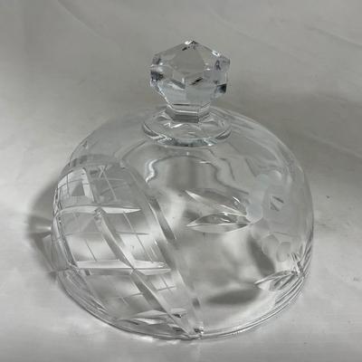 -136- Clear Glass | Covered Butter Dish