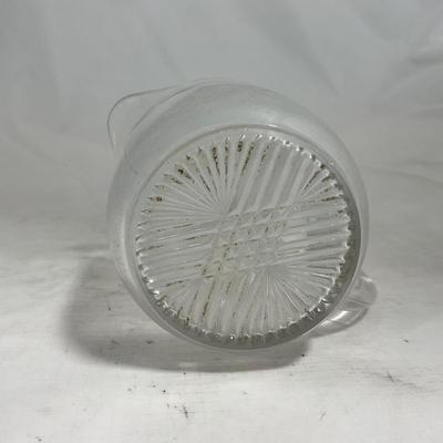 -133- Clear Glass | Frosted Flowers | Covered Butter Dish | Lidded Creamer & Sugar