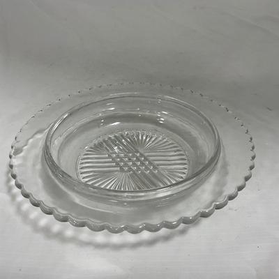 -133- Clear Glass | Frosted Flowers | Covered Butter Dish | Lidded Creamer & Sugar