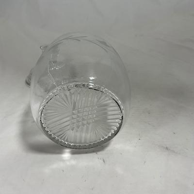 -133- Clear Glass | Frosted Flowers | Covered Butter Dish | Lidded Creamer & Sugar