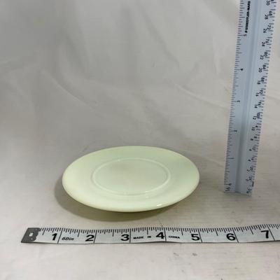 -139- Custard and Hand Painted Flowers | Uranium Glass | Small Covered Butter Dish