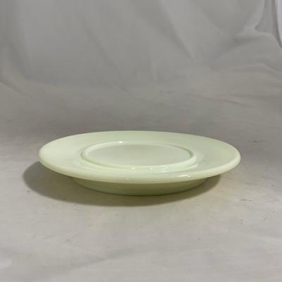 -139- Custard and Hand Painted Flowers | Uranium Glass | Small Covered Butter Dish