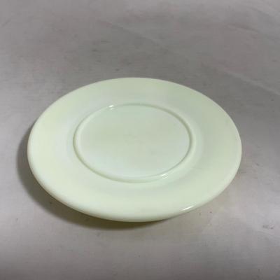 -139- Custard and Hand Painted Flowers | Uranium Glass | Small Covered Butter Dish