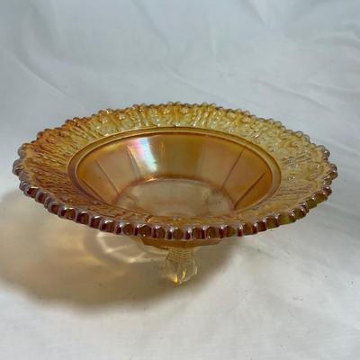 -141- Orange Carnival Tall | Butterfly Design | Covered Butter Dish