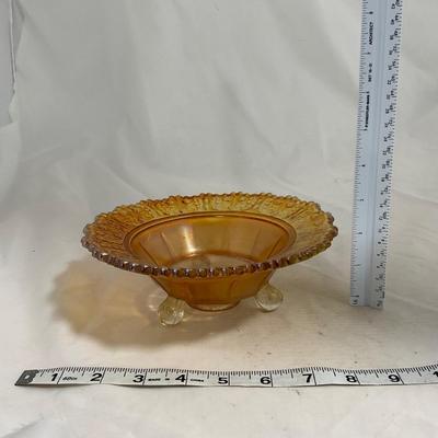 -141- Orange Carnival Tall | Butterfly Design | Covered Butter Dish