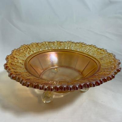 -141- Orange Carnival Tall | Butterfly Design | Covered Butter Dish