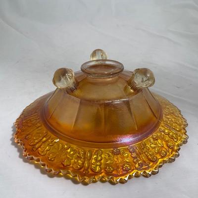 -141- Orange Carnival Tall | Butterfly Design | Covered Butter Dish