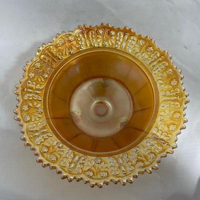 -141- Orange Carnival Tall | Butterfly Design | Covered Butter Dish