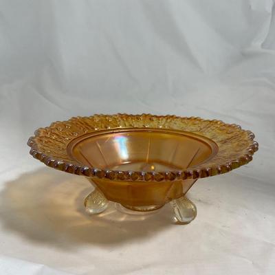 -141- Orange Carnival Tall | Butterfly Design | Covered Butter Dish