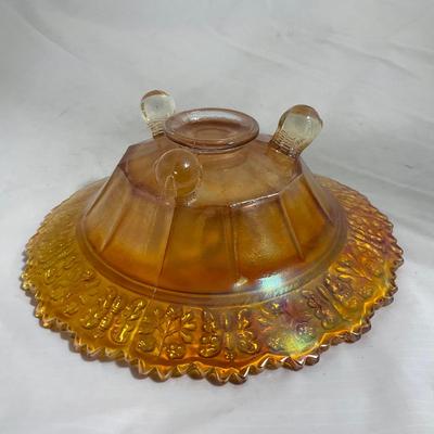 -141- Orange Carnival Tall | Butterfly Design | Covered Butter Dish