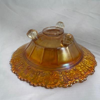 -141- Orange Carnival Tall | Butterfly Design | Covered Butter Dish