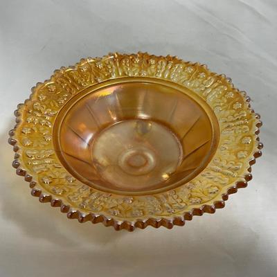 -141- Orange Carnival Tall | Butterfly Design | Covered Butter Dish
