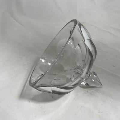 -143- Heavy Clear Glass | Covered Butter Dish