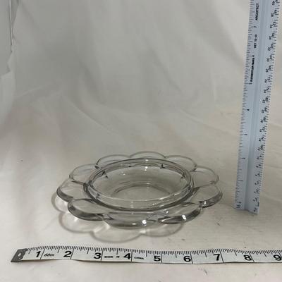 -143- Heavy Clear Glass | Covered Butter Dish