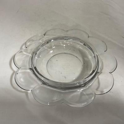 -143- Heavy Clear Glass | Covered Butter Dish