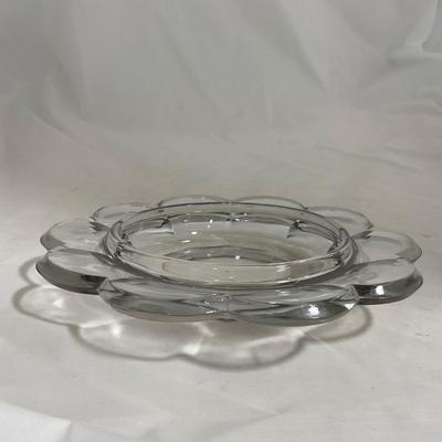 -143- Heavy Clear Glass | Covered Butter Dish