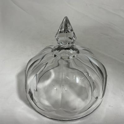 -143- Heavy Clear Glass | Covered Butter Dish