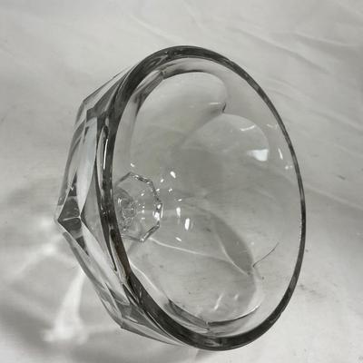 -143- Heavy Clear Glass | Covered Butter Dish