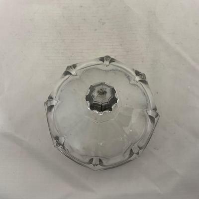 -143- Heavy Clear Glass | Covered Butter Dish