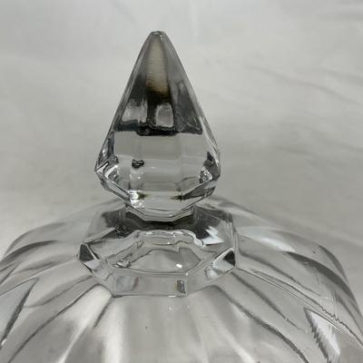 -143- Heavy Clear Glass | Covered Butter Dish