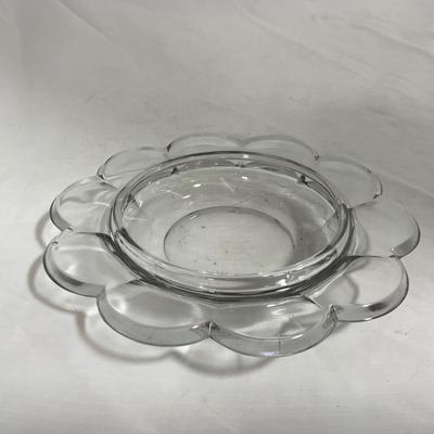 -143- Heavy Clear Glass | Covered Butter Dish