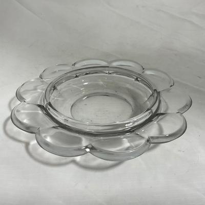 -143- Heavy Clear Glass | Covered Butter Dish