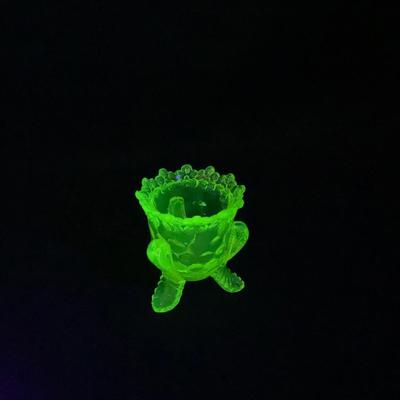 -144- Yellow Vaseline | Uranium Glass | Toothpick Holder